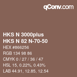 Código de color: HKS N 3000plus - HKS N 82 N-70-50 | qconv.com