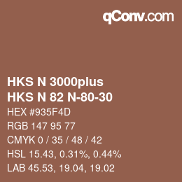 Código de color: HKS N 3000plus - HKS N 82 N-80-30 | qconv.com