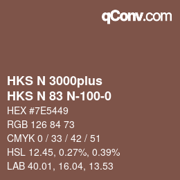 カラーコード: HKS N 3000plus - HKS N 83 N-100-0 | qconv.com