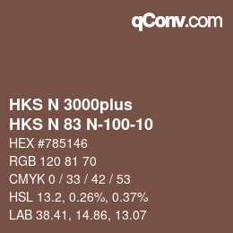 カラーコード: HKS N 3000plus - HKS N 83 N-100-10 | qconv.com