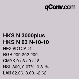 Color code: HKS N 3000plus - HKS N 83 N-10-10 | qconv.com