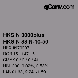 Code couleur: HKS N 3000plus - HKS N 83 N-10-50 | qconv.com