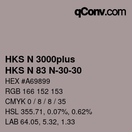 Código de color: HKS N 3000plus - HKS N 83 N-30-30 | qconv.com