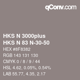 颜色代码: HKS N 3000plus - HKS N 83 N-30-50 | qconv.com
