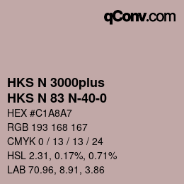 Color code: HKS N 3000plus - HKS N 83 N-40-0 | qconv.com