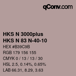 Code couleur: HKS N 3000plus - HKS N 83 N-40-10 | qconv.com