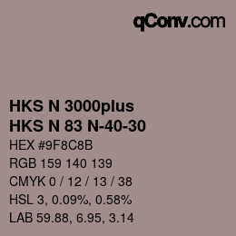 Farbcode: HKS N 3000plus - HKS N 83 N-40-30 | qconv.com