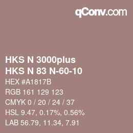 カラーコード: HKS N 3000plus - HKS N 83 N-60-10 | qconv.com