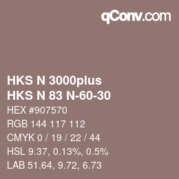 Código de color: HKS N 3000plus - HKS N 83 N-60-30 | qconv.com