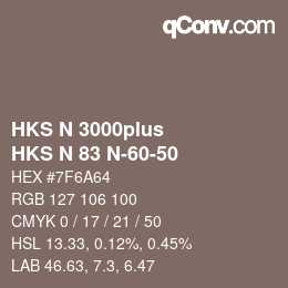 Code couleur: HKS N 3000plus - HKS N 83 N-60-50 | qconv.com
