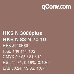 カラーコード: HKS N 3000plus - HKS N 83 N-70-10 | qconv.com