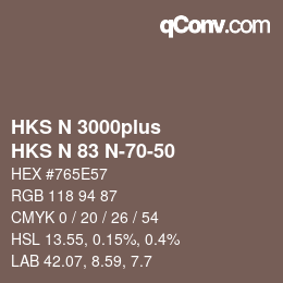 Código de color: HKS N 3000plus - HKS N 83 N-70-50 | qconv.com