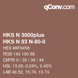 カラーコード: HKS N 3000plus - HKS N 83 N-80-0 | qconv.com