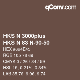 Color code: HKS N 3000plus - HKS N 83 N-90-50 | qconv.com