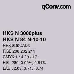 Código de color: HKS N 3000plus - HKS N 84 N-10-10 | qconv.com