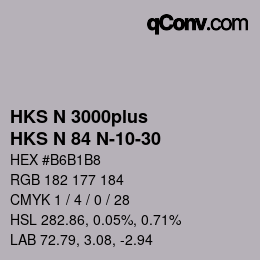 Color code: HKS N 3000plus - HKS N 84 N-10-30 | qconv.com