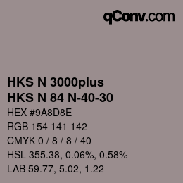 颜色代码: HKS N 3000plus - HKS N 84 N-40-30 | qconv.com