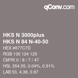 Código de color: HKS N 3000plus - HKS N 84 N-40-50 | qconv.com - big