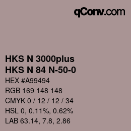 Color code: HKS N 3000plus - HKS N 84 N-50-0 | qconv.com