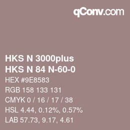 カラーコード: HKS N 3000plus - HKS N 84 N-60-0 | qconv.com