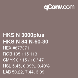 颜色代码: HKS N 3000plus - HKS N 84 N-60-30 | qconv.com