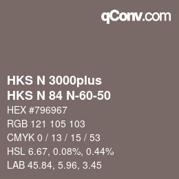Código de color: HKS N 3000plus - HKS N 84 N-60-50 | qconv.com