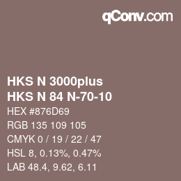 カラーコード: HKS N 3000plus - HKS N 84 N-70-10 | qconv.com