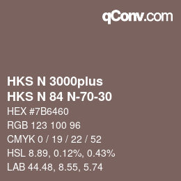 Color code: HKS N 3000plus - HKS N 84 N-70-30 | qconv.com