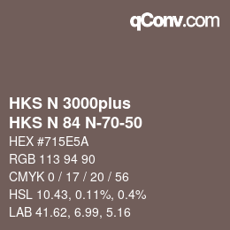Color code: HKS N 3000plus - HKS N 84 N-70-50 | qconv.com