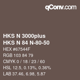 Farbcode: HKS N 3000plus - HKS N 84 N-80-50 | qconv.com