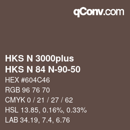 Farbcode: HKS N 3000plus - HKS N 84 N-90-50 | qconv.com