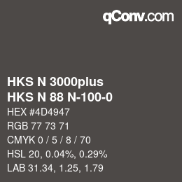 カラーコード: HKS N 3000plus - HKS N 88 N-100-0 | qconv.com