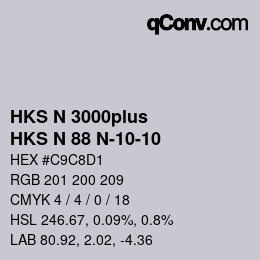 Code couleur: HKS N 3000plus - HKS N 88 N-10-10 | qconv.com