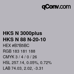 Color code: HKS N 3000plus - HKS N 88 N-20-10 | qconv.com