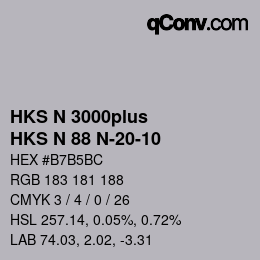 Código de color: HKS N 3000plus - HKS N 88 N-20-10 | qconv.com