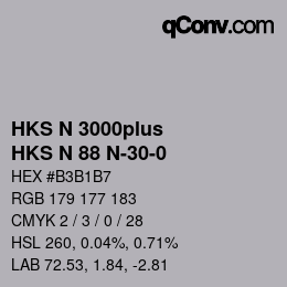 Code couleur: HKS N 3000plus - HKS N 88 N-30-0 | qconv.com