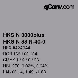 Color code: HKS N 3000plus - HKS N 88 N-40-0 | qconv.com