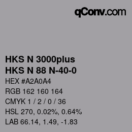 Code couleur: HKS N 3000plus - HKS N 88 N-40-0 | qconv.com