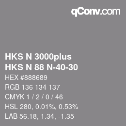 Color code: HKS N 3000plus - HKS N 88 N-40-30 | qconv.com