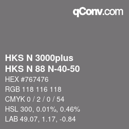 Código de color: HKS N 3000plus - HKS N 88 N-40-50 | qconv.com