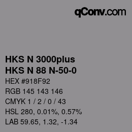 Farbcode: HKS N 3000plus - HKS N 88 N-50-0 | qconv.com