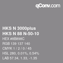 Farbcode: HKS N 3000plus - HKS N 88 N-50-10 | qconv.com