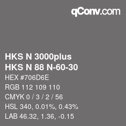 Color code: HKS N 3000plus - HKS N 88 N-60-30 | qconv.com