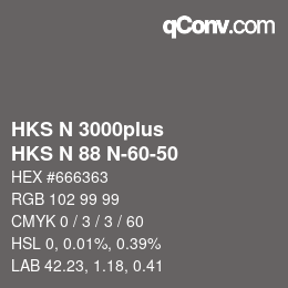カラーコード: HKS N 3000plus - HKS N 88 N-60-50 | qconv.com