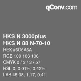颜色代码: HKS N 3000plus - HKS N 88 N-70-10 | qconv.com