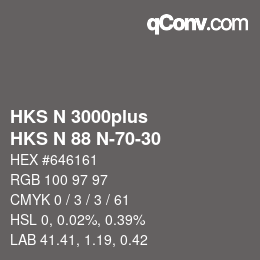 Código de color: HKS N 3000plus - HKS N 88 N-70-30 | qconv.com