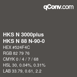 Farbcode: HKS N 3000plus - HKS N 88 N-90-0 | qconv.com