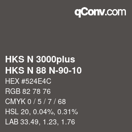 Color code: HKS N 3000plus - HKS N 88 N-90-10 | qconv.com