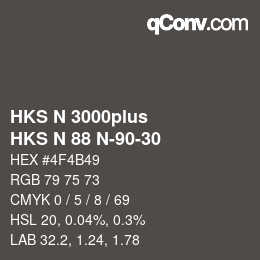 颜色代码: HKS N 3000plus - HKS N 88 N-90-30 | qconv.com