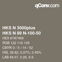 Farbcode: HKS N 3000plus - HKS N 89 N-100-50 | qconv.com